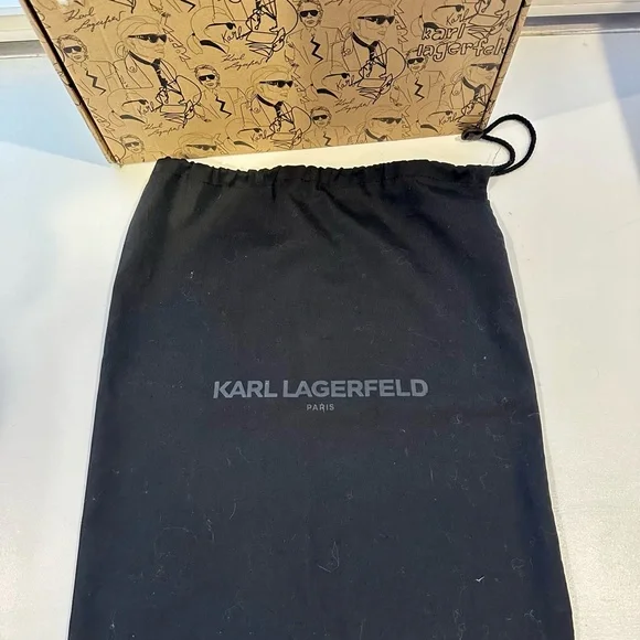 Karl Lagerfeld Men's Black and White Camo Print Sneakers Mens size 10.5 - Picture 7 of 10